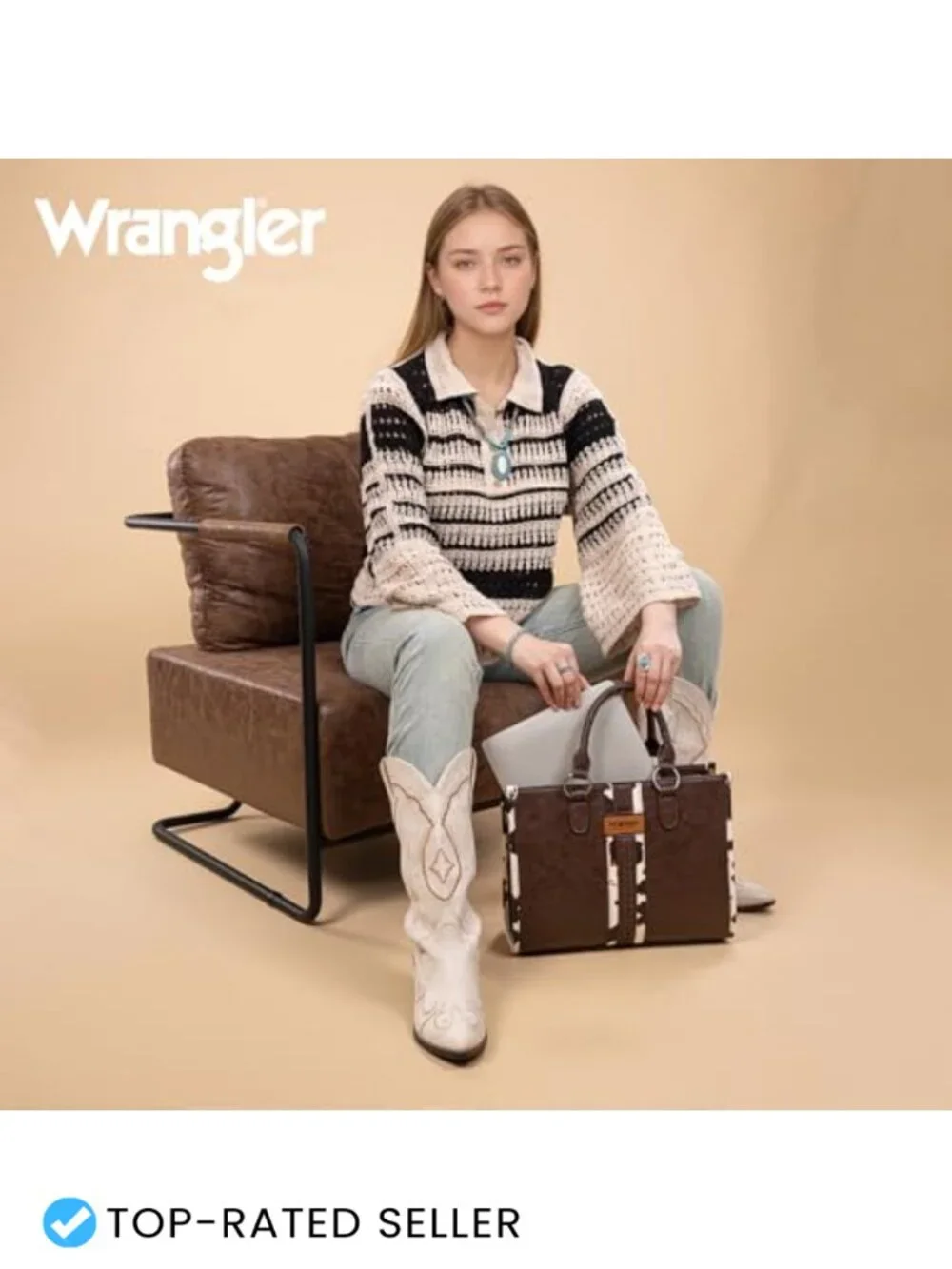 Western Cow Print Tote Bag Vegan Leather Top Handle Satchel Purse